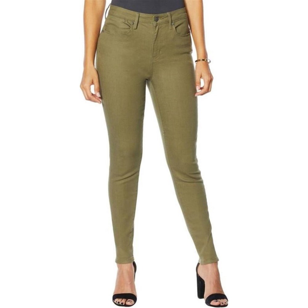 NWT COLLEEN LOPEZ SAINT PAUL HIGH-WAIST SKINNY JEANS COLOR FASHION OLIVE 2